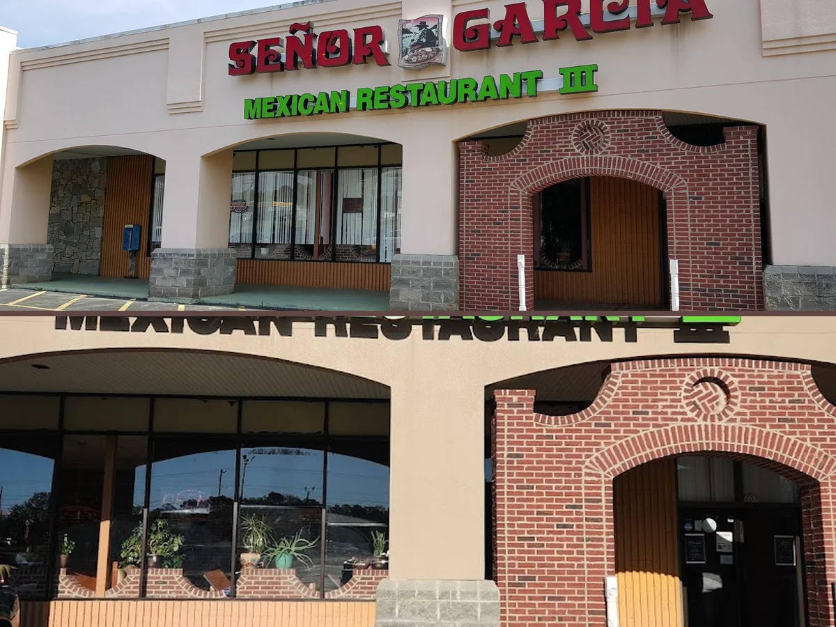 Colorful plates served on a restaurant table.